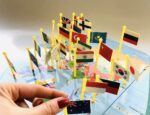 نقشه جهان چوبی با پرچم ها(اصلی) - Image 3